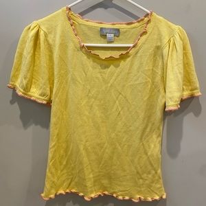 Ajaie Alaie Concha Puff Sleeve Pullover in ‘Mellow’ (Yellow) - NWOT